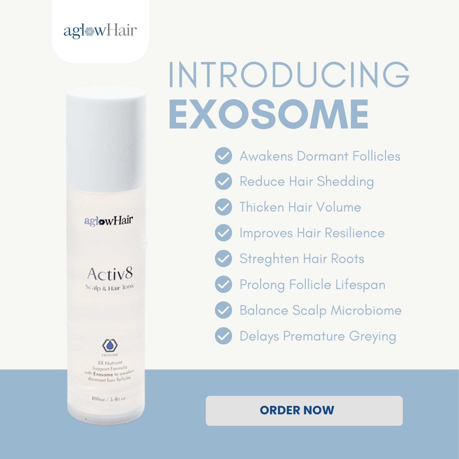 Activ8 Scalp Tonic / Hair Loss Tonic - Aglowhair Malaysia